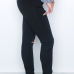 Fashionable High Waist Broken Holes Black Denim Pants