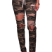 Stylish Camouflage Printed Broken Holes Denim Pants