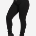 Stylish High  Waist Button Fly Black Denim Skinny Jeans