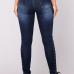 Stylish High Waist Dark Blue Denim Pants