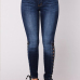 Stylish High Waist Dark Blue Denim Pants