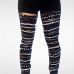 Stylish High Waist Sequined Decorative Black Denim Jeans