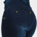 Stylish High-Waisted Button Fly Design Blue Denim Skinny Jeans