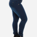 Stylish High-Waisted Button Fly Design Blue Denim Skinny Jeans