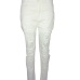 Trendy High Waist Broken Holes White Denim Skinny Jeans