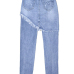 denim Solid Zipper Fly Mid Regular Capris Jeans