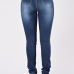 denim Solid Zipper Fly Mid Regular Pants Jeans