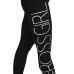  Euramerican High Waist Letters Design Black Cotton Blends Leggings