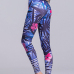  Euramerican High Waist Printed Blue Polyester Leggings