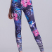  Euramerican High Waist Printed Blue Polyester Leggings