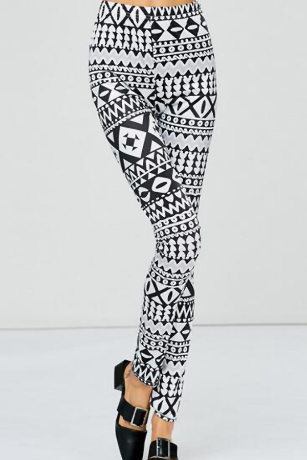  Euramerican High Waist Printed Polyester Leggings