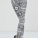  Euramerican High Waist Printed Polyester Leggings