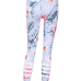  Euramerican High Waist Printed White Polyester Leggings