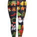  Euramerican Mid Waist Christmas Printed Black Polyester Leggings