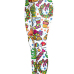  Euramerican Mid Waist Christmas Printed White Polyester Leggings