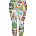  Euramerican Mid Waist Christmas Printed White Polyester Leggings