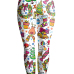  Euramerican Mid Waist Christmas Printed White Polyester Leggings