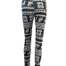  Euramerican Printed Black Polyester Leggings