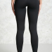  Fashion Mid Waist See-Through Net Yarn Splicing Black Polyester Leggings