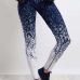  Leisure Elastic Waist Printed Blue Polyester Leggings