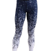  Leisure Elastic Waist Printed Blue Polyester Leggings