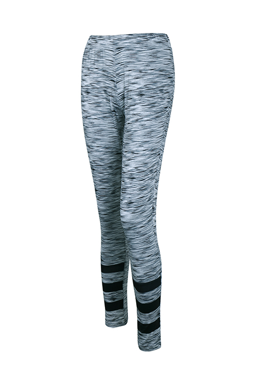  Stylish High Waist Patchwork Grey Polyester Leggings