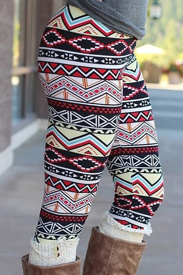  Trendy High Waist Printing Polyester Leggings