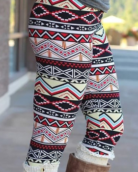  Trendy High Waist Printing Polyester Leggings