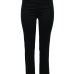  Euramerican High Waist Button Decorative Black Polyester Pants