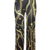  Euramerican High Waist Chains Printed Black Polyester Pants