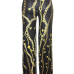  Euramerican High Waist Chains Printed Black Polyester Pants