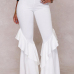  Euramerican High Waist Falbala Design White Qmilch Pants