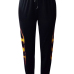  Euramerican High Waist Offset Printing Design Black Twilled Satin Pants