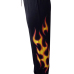  Euramerican High Waist Offset Printing Design Black Twilled Satin Pants