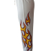  Euramerican High Waist Offset Printing Design White Twilled Satin Pants