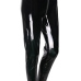  Euramerican High Waist Zipper Design Black Leather Pants(Without Accessories)