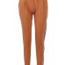  Polyester Solid Elastic Waist High Straight Pants Pants