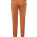  Polyester Solid Elastic Waist High Straight Pants Pants