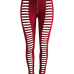  Sexy High Waist Hollow-out Wine Red Polyester Pants