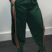  Sexy Mid Waist High Side Slit Green Polyester Pants