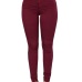  Stylish Mid Waist Wine Red Cotton Blends Pants