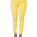  Stylish Mid Waist Yellow Cotton Blends Pants