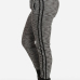 Casual Elastic Waist Patchwork Grey Knitting Skinny Pants