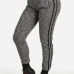 Casual Elastic Waist Patchwork Grey Knitting Skinny Pants