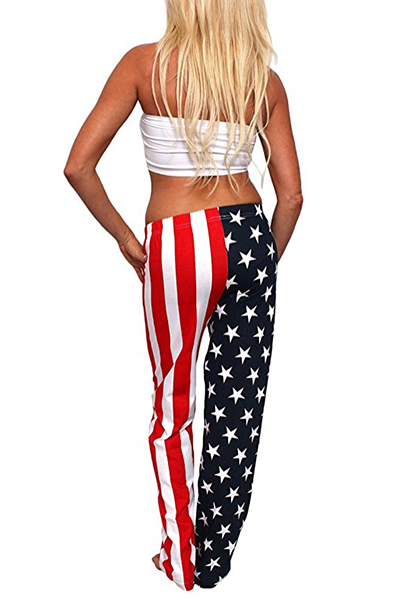 Euramerican Bateau Neck Sleeveless Printed Cotton Two-piece Pants Set