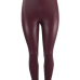 Euramerican High Elastic Waist Wine Red Leather Pants