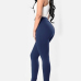 Euramerican High Waist Lace-up Blue Polyester Pants