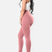 Euramerican High Waist Lace-up Pink Polyester Pants