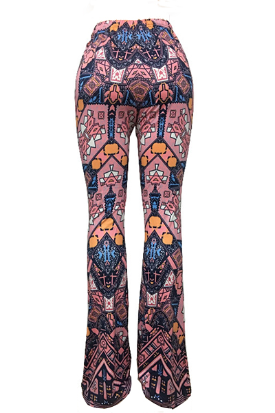 Euramerican High Waist Printed Cotton Pants