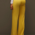 Euramerican High Waist Zipper Design Yellow Polyester Pants